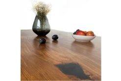 European Oak Dining Room Table Top LiVe Edge UV Lacquered (with Resin) 35mm By 1020mm By 1520mm -Wooden Flooring Elegant Shop oak table with resin 1 1