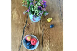 European Oak Dining Room Table Top LiVe Edge UV Lacquered (with Resin) 35mm By 1020mm By 1520mm -Wooden Flooring Elegant Shop oak table with resin 2 1