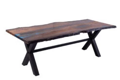 Bog Oak Dining Room Table Top Live Edge Hardwax Oiled (with Resin) 35mm By 930mm By 2100mm