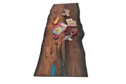 Bog Oak Dining Room Table Top Live Edge Hardwax Oiled (with Resin) 35mm By 940mm By 2540mm -Wooden Flooring Elegant Shop tb006 4