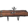 Bog Oak Dining Room Table Top Live Edge Hardwax Oiled (with Resin) 35mm By 980mm By 2560mm