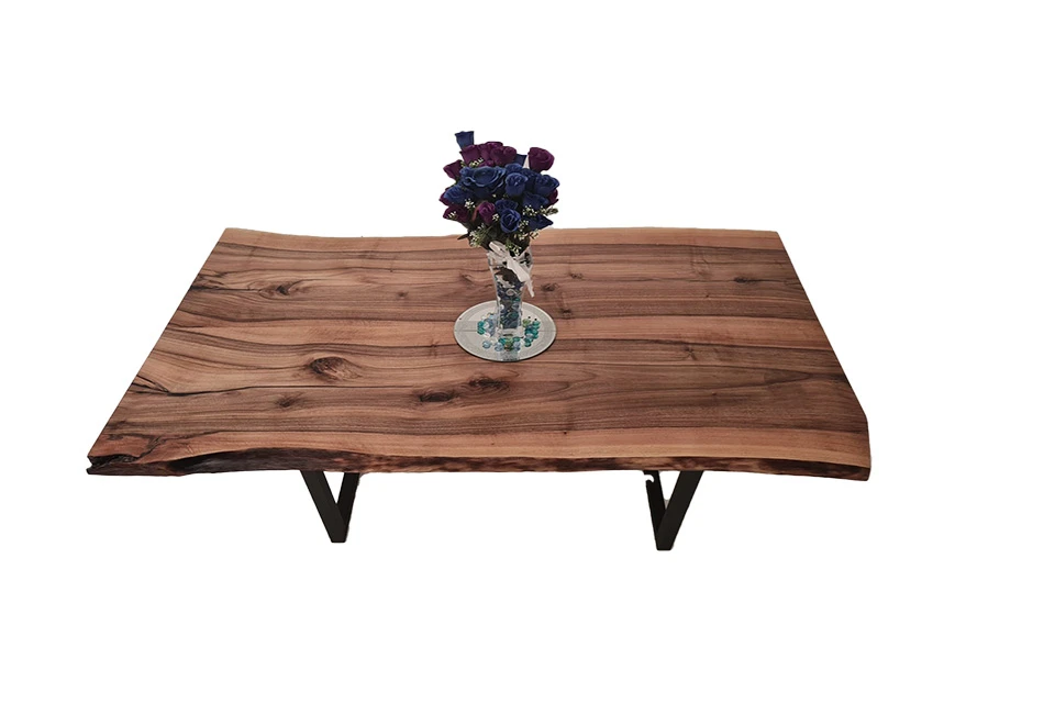 European Walnut Dining Room Table Top LiVe Edge UV Lacquered (with Resin) 35mm By 940mm By 1600mm 5 European Walnut Dining Room Table Top LiVe Edge UV Lacquered (with Resin) 35mm By 940mm By 1600mm - Image 3