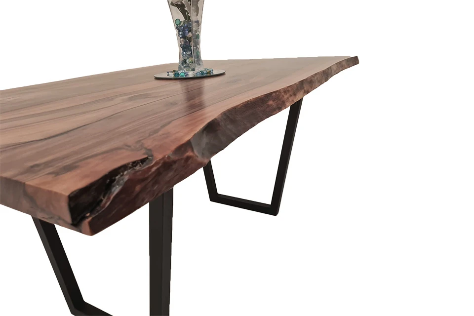 European Walnut Dining Room Table Top LiVe Edge UV Lacquered (with Resin) 35mm By 940mm By 1600mm 4 European Walnut Dining Room Table Top LiVe Edge UV Lacquered (with Resin) 35mm By 940mm By 1600mm - Image 2