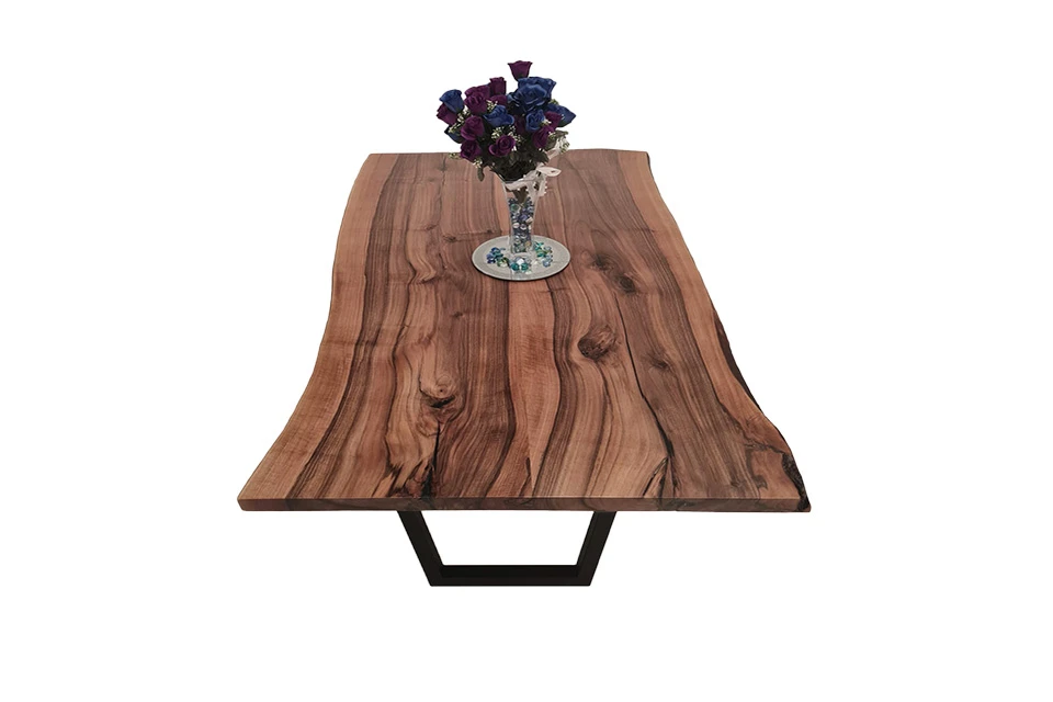 European Walnut Dining Room Table Top LiVe Edge UV Lacquered (with Resin) 35mm By 940mm By 1600mm 3 European Walnut Dining Room Table Top LiVe Edge UV Lacquered (with Resin) 35mm By 940mm By 1600mm
