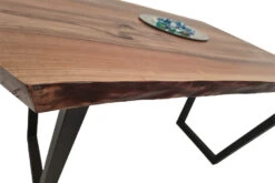 European Walnut Dining Room Table Top LiVe Edge UV Lacquered (with Resin) 35mm By 820mm By 920mm