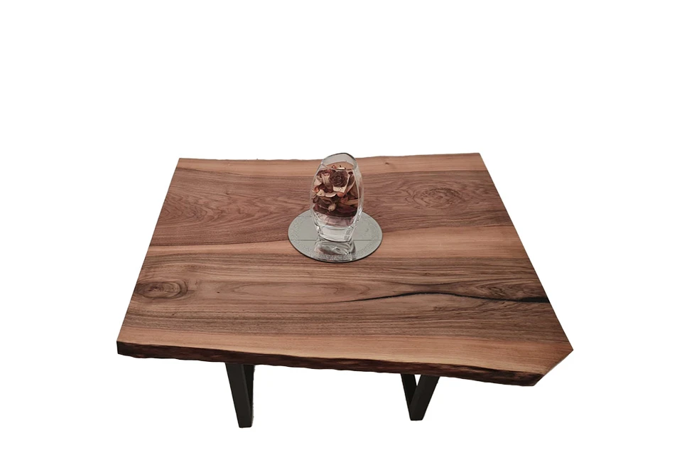 European Walnut Dining Room Table Top LiVe Edge UV Lacquered (with Resin) 38mm By 830mm By 970mm 5 European Walnut Dining Room Table Top LiVe Edge UV Lacquered (with Resin) 38mm By 830mm By 970mm - Image 3