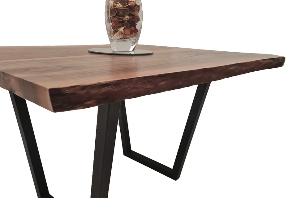European Walnut Dining Room Table Top LiVe Edge UV Lacquered (with Resin) 38mm By 830mm By 970mm 4 European Walnut Dining Room Table Top LiVe Edge UV Lacquered (with Resin) 38mm By 830mm By 970mm - Image 2