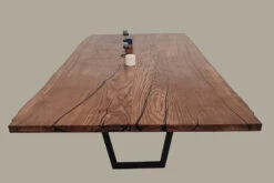 European Oak Dining Room Table Top LiVe Edge UV Lacquered (with Resin) 35mm By 1060mm By 2470mm