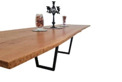 European Oak Dining Room Table Top LiVe Edge UV Lacquered (with Resin) 35mm By 1090mm By 3120mm