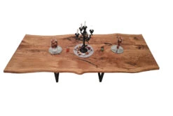 European Oak Dining Room Table Top LiVe Edge UV Lacquered (with Resin) 35mm By 1050mm By 2540mm