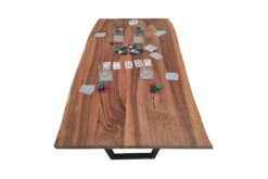 European Walnut Dining Room Table Top LiVe Edge UV Lacquered (with Resin) 35mm By 840mm By 1470mm